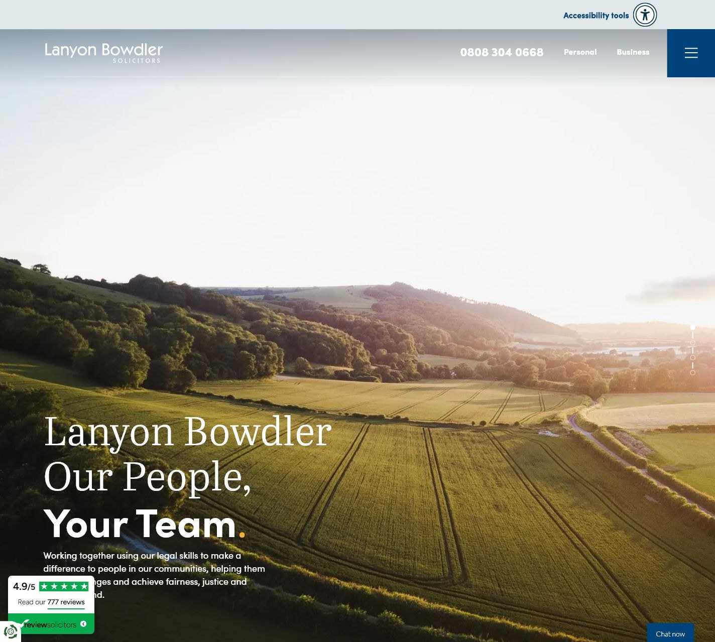 Lanyon Bowdler law firm website homepage desktop screenshot